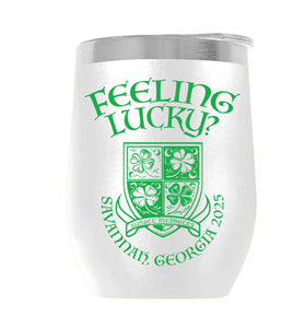 FEELINLUCKY001-2025 12oz WINE TUMBLER - WHITE