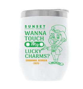 LUCKYCHARM002-2025 12oz WINE TUMBLER - WHITE