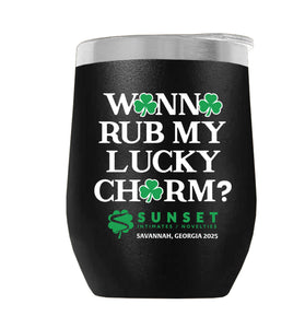 LUCKYCHARM003-2025 12oz WINE TUMBLER - BLACK