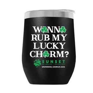 LUCKYCHARM003-2025 12oz WINE TUMBLER - BLACK