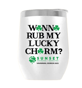 LUCKYCHARM003-2025 12oz WINE TUMBLER - WHITE
