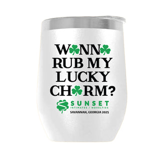LUCKYCHARM003-2025 12oz WINE TUMBLER - WHITE
