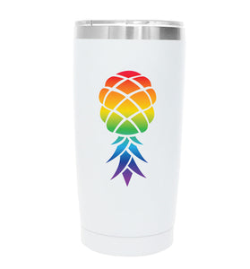 RAINBOW PINEAPPLE_001 20oz TUMBLER - WHITE