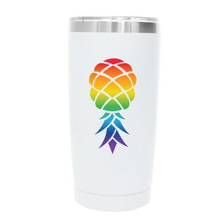 RAINBOW PINEAPPLE_001 20oz TUMBLER - WHITE