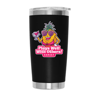 PLAYS WELL WITH OTHERS #1 20oz TUMBLER - BLACK
