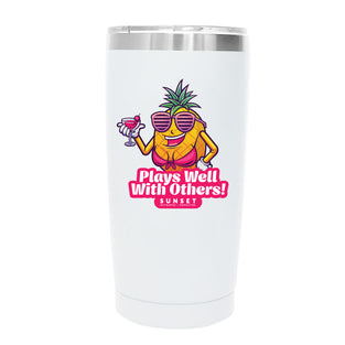 PLAYS WELL WITH OTHERS #1 20oz TUMBLER - WHITE