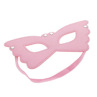 SEXCAPADES PINK FAUX LEATHER CAT EYE MASK