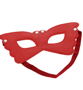 SEXCAPADES RED FAUX LEATHER CAT EYE MASK
