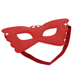 SEXCAPADES RED FAUX LEATHER CAT EYE MASK