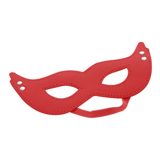 SEXCAPADES FAUX LEATHER RED CAT MASK W, RIVET EARS