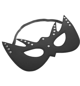SEXCAPADES CAT MASK W, EARS AND BROWN AND RIVETS