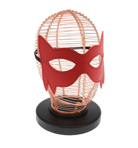 SEXCAPADES SMALL RED FAUX LEATHER CAT MASK W/ EARS