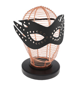 SEXCAPADES FAUX LEATHER STUDDES CAT EYE MASK