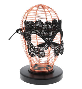 SEXCAPADES BLACK FULL FACE LACE APPLIQUE MASK