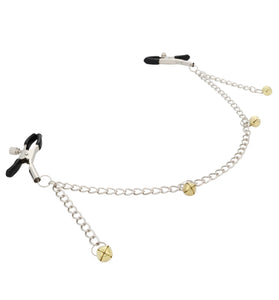 EFFECTIVE BEHAVIOR ADJUSTABLE NIPPLE CLAMPS W/ CHAIN AND GOLD BELLS