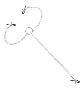 EROGENOUS ZONE NIPPLE AND CLITORAL CLAMP W/ CHAIN