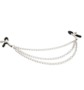 EFFECTIVE BEHAVIOR TRI CHAINED NIPPLE CLAMPS - SILVER
