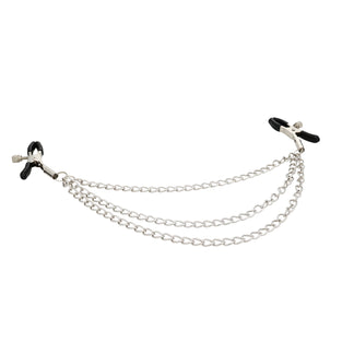 EFFECTIVE BEHAVIOR TRI CHAINED NIPPLE CLAMPS - SILVER
