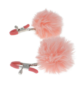 EROGENOUS ZONE RABBIT TAIL NIPPLE CLAMPS - PINK