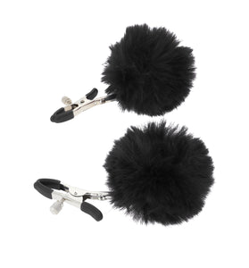 EROGENOUS ZONE RABBIT TAIL NIPPLE CLAMPS - BLACK