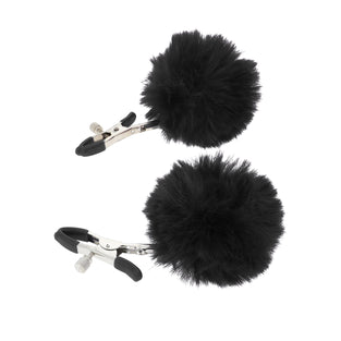 EROGENOUS ZONE RABBIT TAIL NIPPLE CLAMPS - BLACK