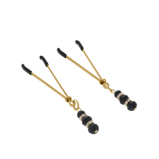 EFFECTIVE BEHAVIOR BEADED JEWEL TWEEZER CLAMPS - GOLD