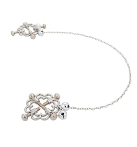 EFFECTIVE BEHAVIOR 4 WAY FLOWER CHAINED NIPPLE VICE - SILVER