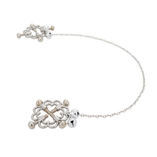 EFFECTIVE BEHAVIOR 4 WAY FLOWER CHAINED NIPPLE VICE - SILVER