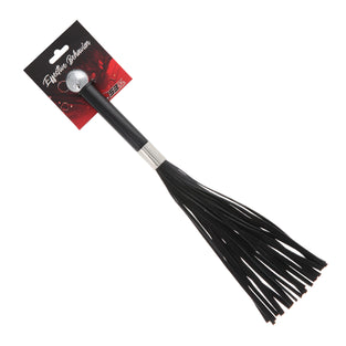 EFFECTIVE BEHAVIOR METAL HANDLE LEATHER FLOGGER - BLACK