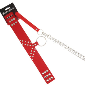 EFFECTIVE BEHAVIOR CIRCLE RIVIT V THROAT COLLAR,LEASH - RED
