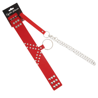 EFFECTIVE BEHAVIOR CIRCLE RIVIT V THROAT COLLAR,LEASH - RED