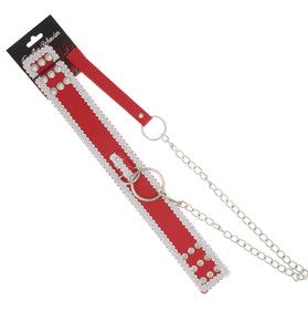 EFFECTIVE BEHAVIOR CLOTH PATTERN COLLAR,LEASH - RED