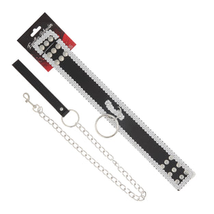 EFFECTIVE BEHAVIOR CLOTH PATTERN COLLAR,LEASH - BLACK