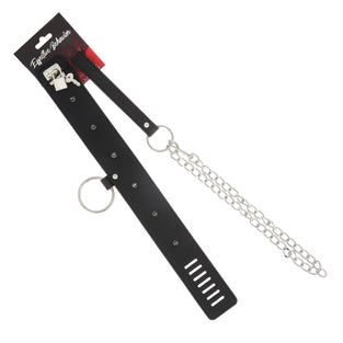 EFFECTIVE BEHAVIOR SINGLE ROLE SPIKE RIVIT COLLAR,LEASH - BLACK