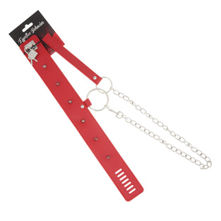 EFFECTIVE BEHAVIOR SPIKE RIVIT COLLAR,LEASH - RED
