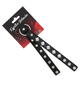 COLLAR BLACK PVC W/DIAMOND RIVOT AND RING CENTER