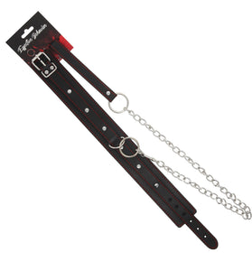 COLLAR BLACK/RED STITCHING W/LEASH