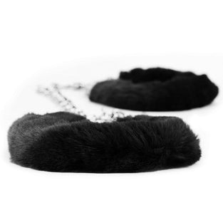 FETISH PLEASURE FLUFFY LEG CUFFS BLACK