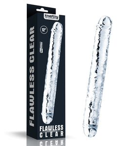 12" FLAWLESS CLEAR DOUBLE DILDO