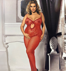 CROCHET FISHNET RED O/S