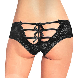 NAUGHTY BOW TIES BIKINI PANTY BLACK XS/SML