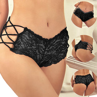 HIGH AND MIGHTY STRAPPY SIDE LACE PANTY BLACK