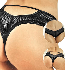 BACK STREET LACE OUT PANTY BLACK