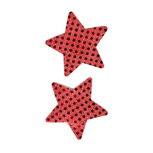 DOTTED LACE RED STAR PASTIES