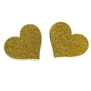 GLITTER SHINE GOLD HEART PASTIES