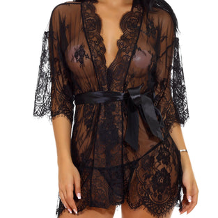 SI ROBE & G STRING BLACK