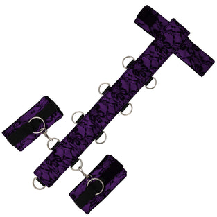 LACE SEDUCTIONS NECK AND WRIST RESTRAINT - PURPLE