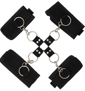 TEASE AND TORMENT HOG TIE SET - BLACK