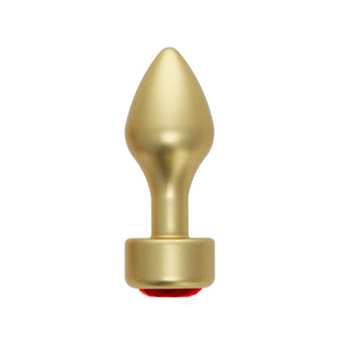 ANAL PLUG AL ALLOY LARGE GOLD WITH RED JEWEL