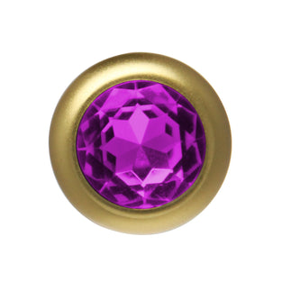 ANAL PLUG AL ALLOY GOLD WITH PURPLE JEWEL